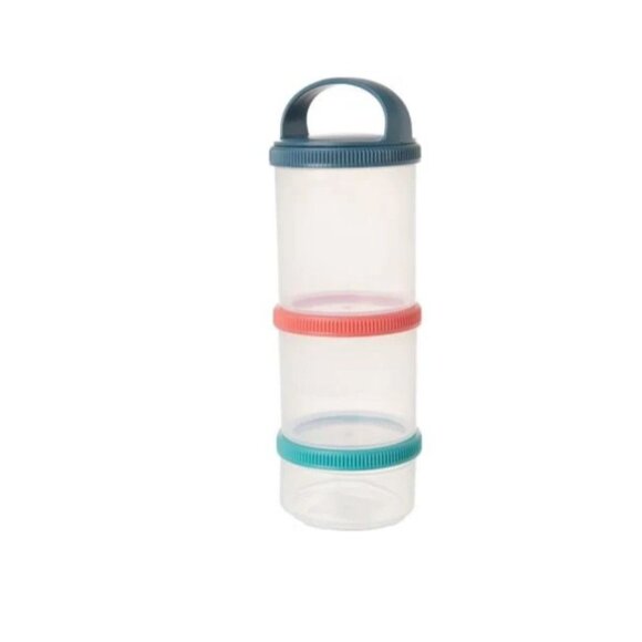Russbe Triple Snack Stack 3 Food Containers With Lids & Handle - Picture 1 of 5